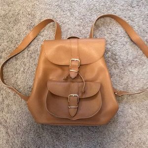 Tan backpack purse